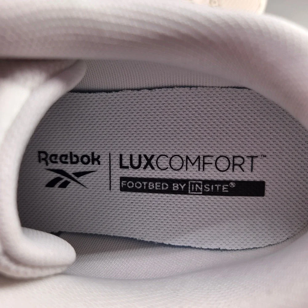 Reebok Court Advance Sneakers Unisex M8 W9.5 White Grey Leather Suede Sporty